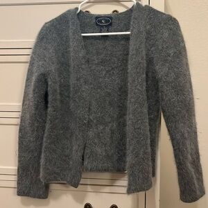 Vintage wool grey fuzzy cardigan fits small